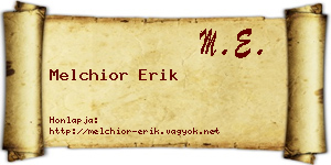 Melchior Erik névjegykártya